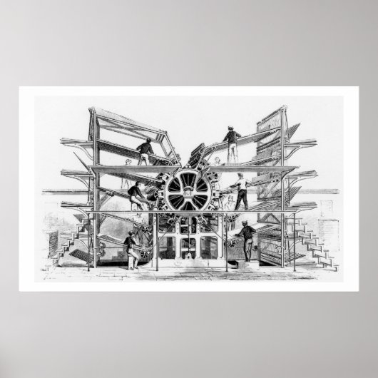 Cylinder drukpers uitgevonden door Richard March Poster (Voorkant)