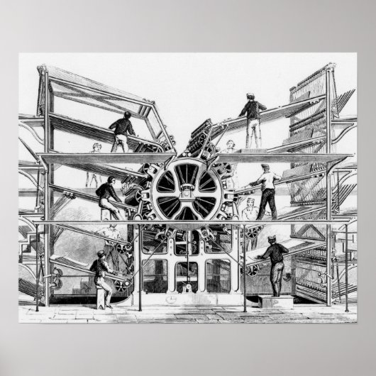 Cylinder drukpers uitgevonden door Richard March Poster (Voorkant)