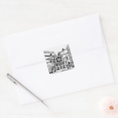 Cylinder drukpers uitgevonden door Richard March Vierkante Sticker (Envelop)