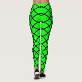 Cylindrical Pattern Black op Neon Green Women's Leggings (Achterkant)