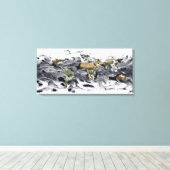 Cylindrische, op gelijke afstand projectie canvas afdruk (Insitu (Houten vloer))