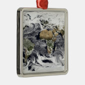 Cylindrische, op gelijke afstand projectie metalen ornament (Rechts)