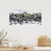 Cylindrische, op gelijke afstand projectie poster (Keuken)