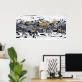 Cylindrische, op gelijke afstand projectie poster (Thuiskantoor)