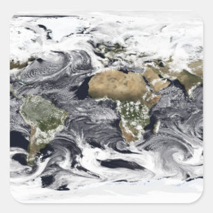 Cylindrische, op gelijke afstand projectie vierkante sticker