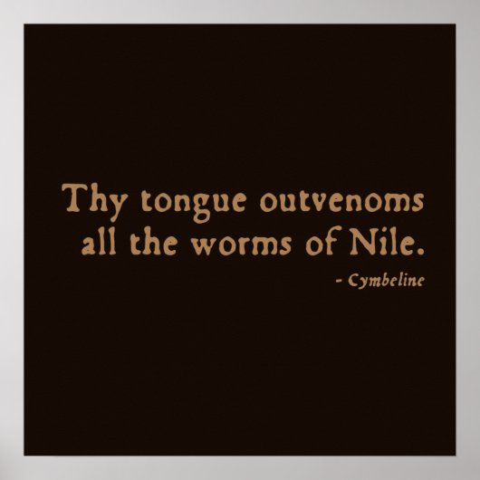 Cymbeline Worms Insult (16eC versie) Poster (Voorkant)