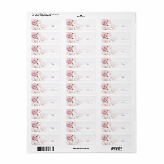 Cymbidium Orchid Bruiloft Plaats Kaart Labels (Full Sheet)