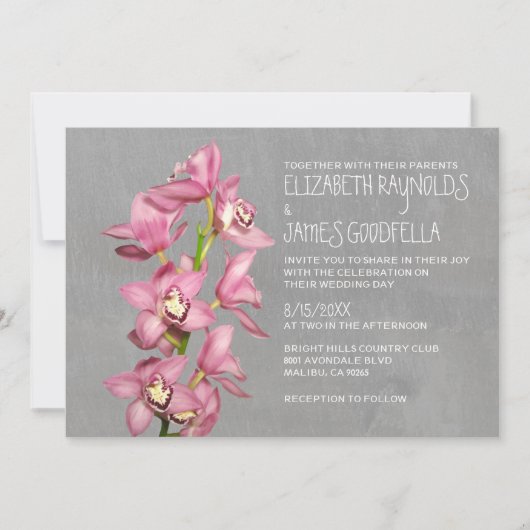 Cymbidium Orchid Wedding Invitations Kaart (Voorkant)