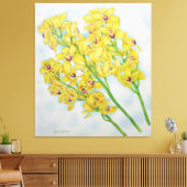 Cymbidium orchideeën canvas afdruk (Insitu (Woonkamer))