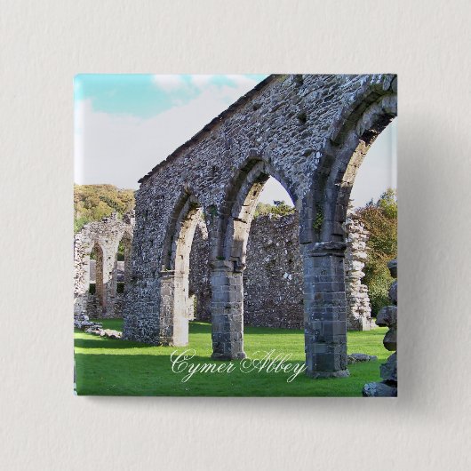 CYMER ABBEY WALES VIERKANTE BUTTON 5,1 CM (Voorkant)