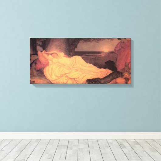 Cymon en Iphigenia ~ Lord Frederick Leighton Canvas Afdruk (Insitu (Houten vloer))