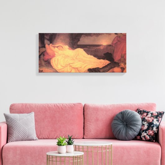 Cymon en Iphigenia ~ Lord Frederick Leighton Canvas Afdruk (Insitu (Woonkamer))