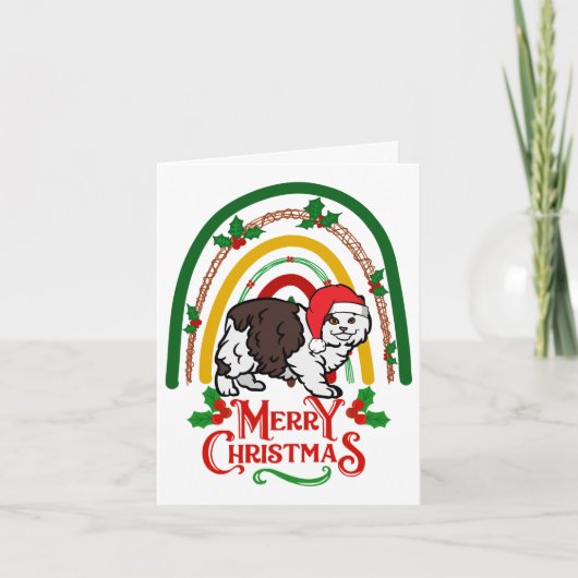 Cymric Kat Vrolijk Kerstfeest Kaart (Voorkant)