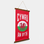 Cymru Am Byth Wales Flag Proud Welsh  Rugby Hangend Wandkleed (Gebogen)