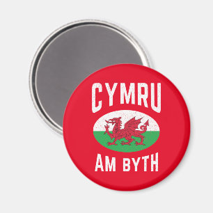 Cymru Am Byth Wales Flag Proud Welsh  Rugby Magneet