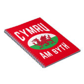 Cymru Am Byth Wales Flag Proud Welsh  Rugby Notitieboek (Rechterzijde)