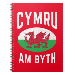 Cymru Am Byth Wales Flag Proud Welsh  Rugby Notitieboek
