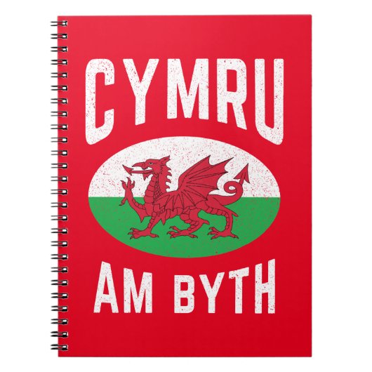 Cymru Am Byth Wales Flag Proud Welsh  Rugby Notitieboek (Voorkant)