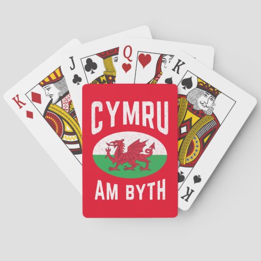 Cymru Am Byth Wales Flag Proud Welsh  Rugby Pokerkaarten (Achterkant)