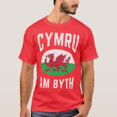 Cymru Am Byth Wales Flag Proud Welsh  Rugby T-shirt (Voorkant)