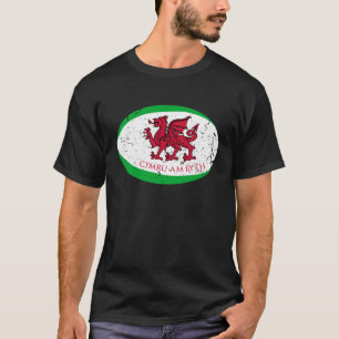 Cymru Am Byth Welsh Rugby Ball Fans T-shirt