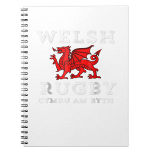 Cymru Am Byth Welsh Rugby Wales Forever Dragon Te Notitieboek