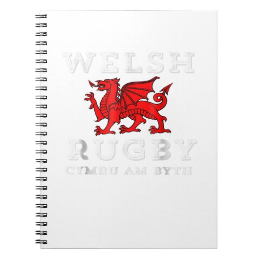 Cymru Am Byth Welsh Rugby Wales Forever Dragon Te Notitieboek (Voorkant)