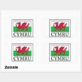Cymru Rechthoekige Sticker (Vel)