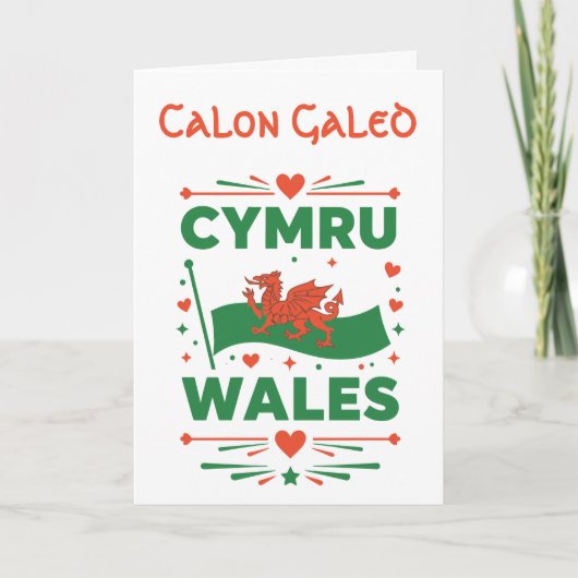 Cymru Rode Draak Wales Kaart (Voorkant)