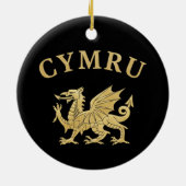 Cymru Schild Keramisch Ornament (Achterkant)