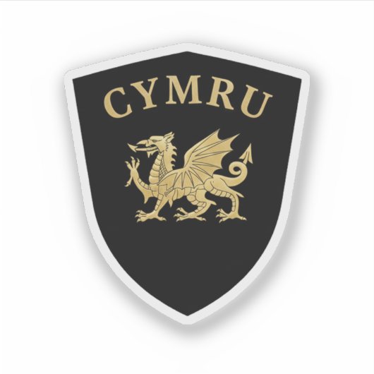 Cymru Schild Sticker (Voorkant)
