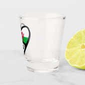 Cymru Wales Country Code WAL Flag Heart Shot Glass Shot Glas (Rechts)