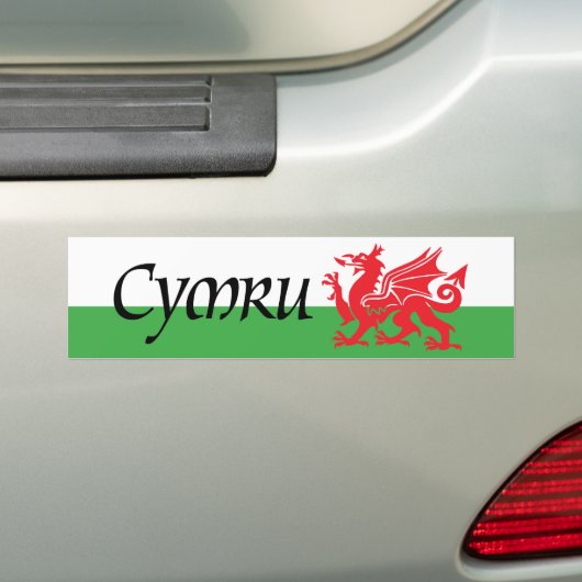 Cymru Wales Flag Bumpersticker (Op auto)