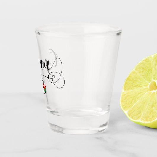 Cymru Wales Flag in Heart Shot Glas (Rechts)