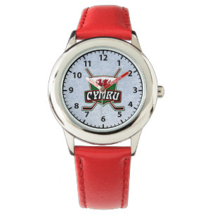 Cymru Wales Ice Hockey Logo Wrist Watch Horloge