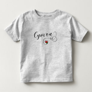 Cymru Wales - vlag op het hart Kinder Shirts