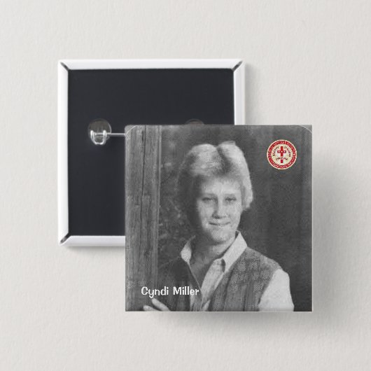 Cyndi Miller Vierkante Button 5,1 Cm (Voorkant /achterkant)