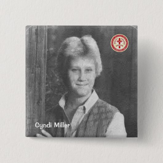 Cyndi Miller Vierkante Button 5,1 Cm (Voorkant)