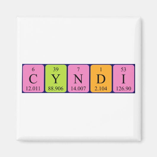 Cyndi periodiek table name magnet (Voorkant)