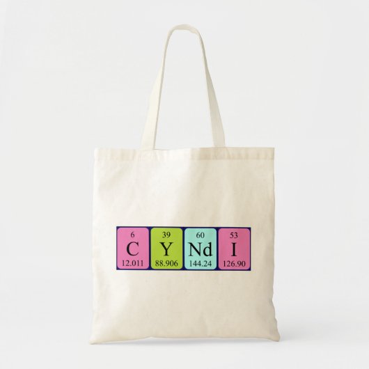 Cyndi periodieke lijstnaam canvas tas (Voorkant)