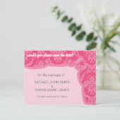 Cyndi Pink Bewaar de datum Aankondigingskaart (Staand voorkant)