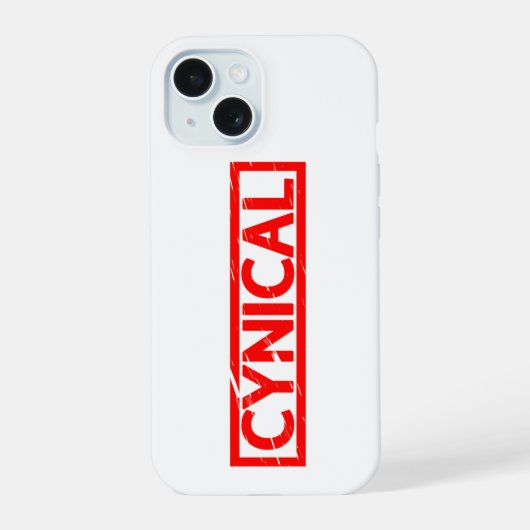 Cynische Stempel iPhone 15 Case (Achterkant)