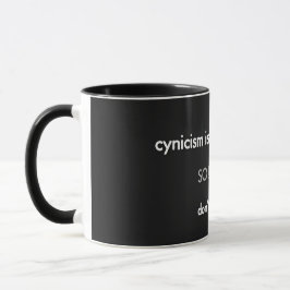 cynisme is langzaam gif...in het wit op zwart mok