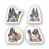 Cyno Genshin Impact 4 stuks stickerblad Extra Pac Sticker (Voorkant)