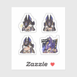 Cyno Genshin Impact 4 stuks stickerblad Sticker