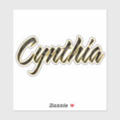 Cynthia black gold Lettering Aufkleber Sticker (Vel)