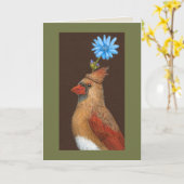 Cynthia de kardinaalkaart kaart (Gele Bloem)