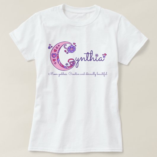 Cynthia meisjes naam en betekenis C monogram shirt (Design voorkant)