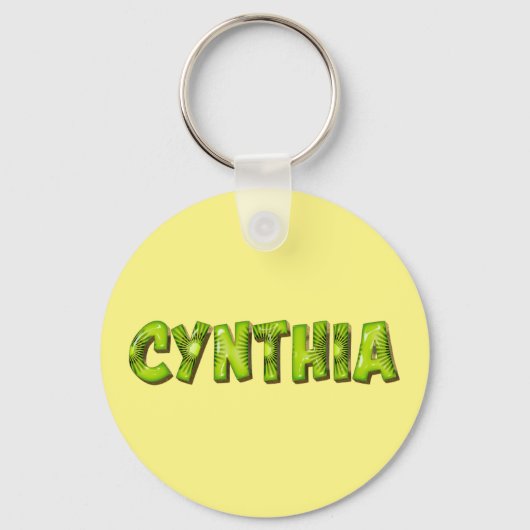 Cynthia Name Kiwi Design Schlüsselanhänger Sleutelhanger (Voorkant)