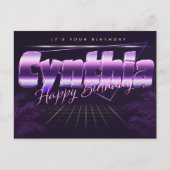 Cynthia Name Vorname lila Postkarte Geburtstag Briefkaart (Voorkant)